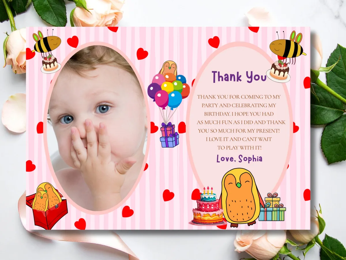 Colorful Birthday Thank You Card — preview 2