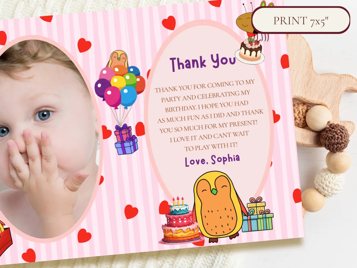 Colorful Birthday Thank You Card — preview 4