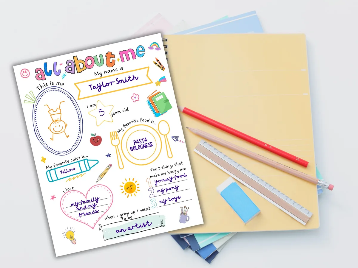 All About Me Back to School Worksheet — preview 4