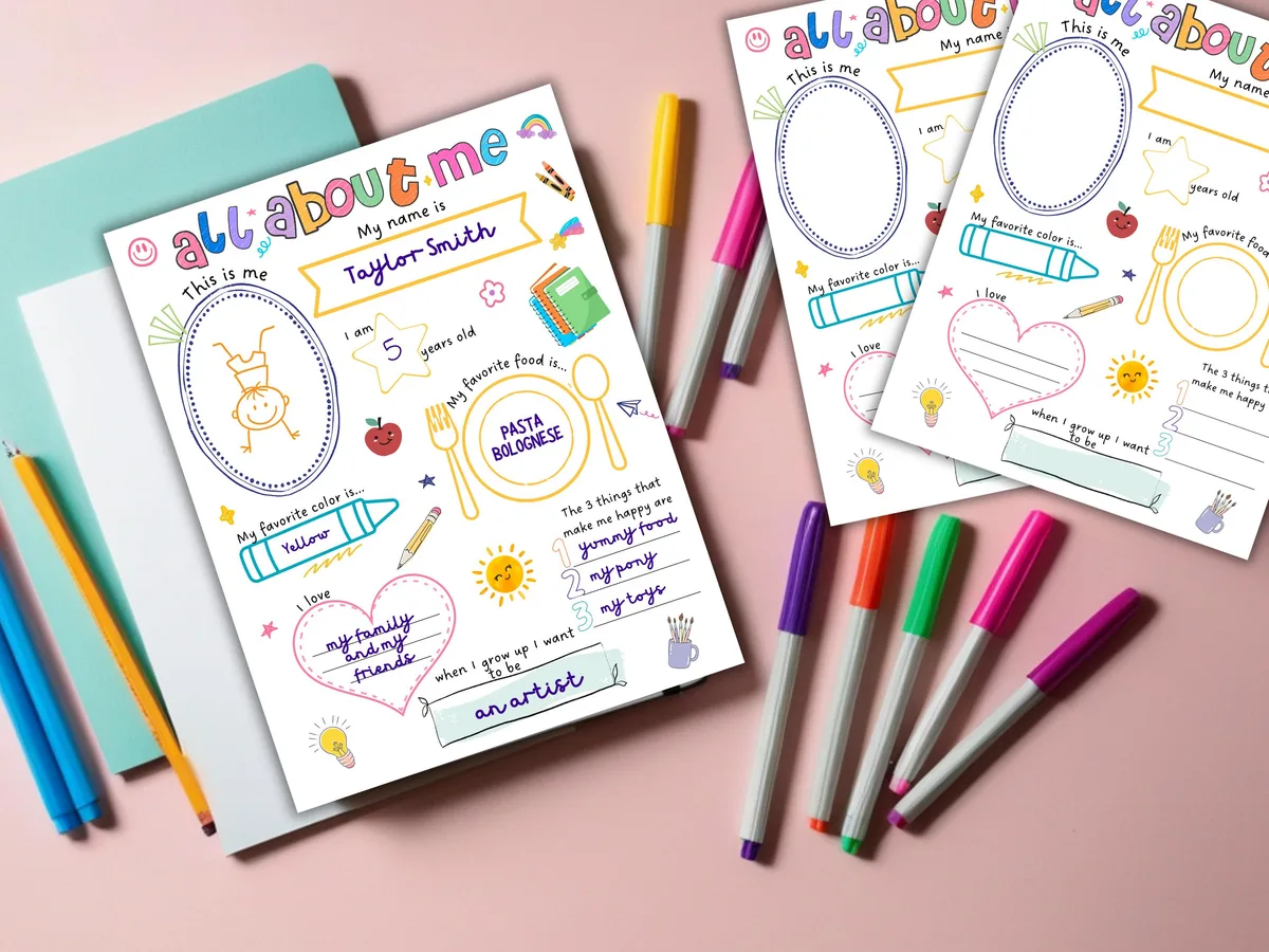 All About Me Back to School Worksheet — preview 5