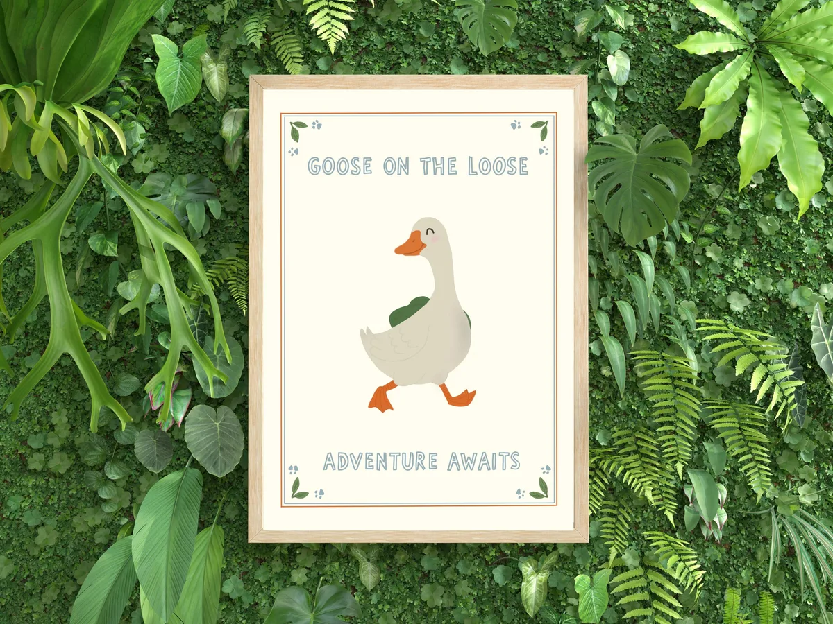 Silly Goose Retro Wall Art — editable Canva template