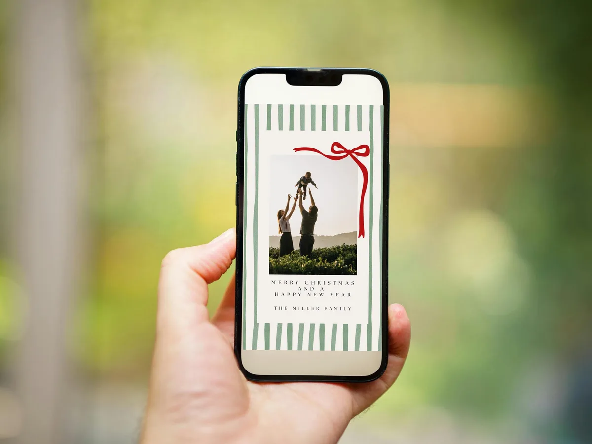Striped Merry Christmas Holiday Card — preview 4
