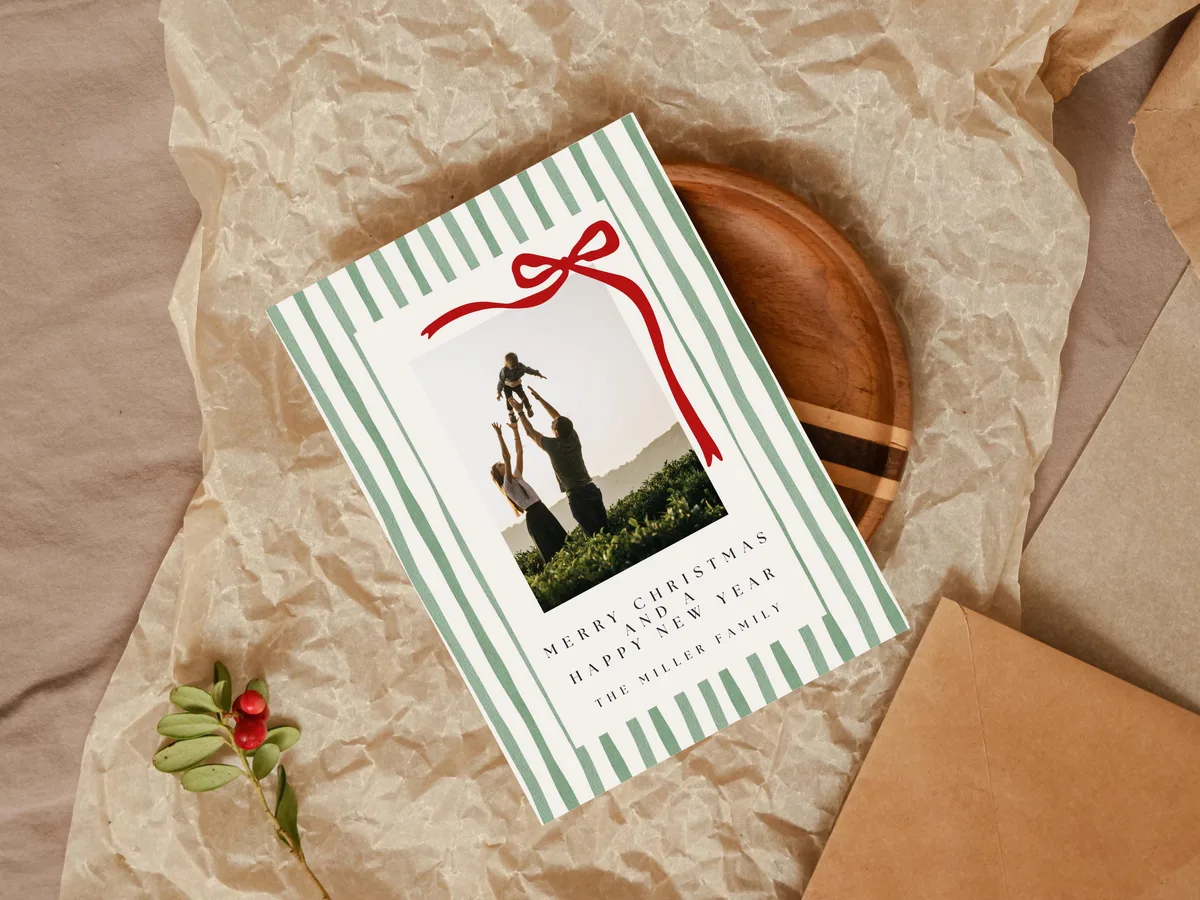 Striped Merry Christmas Holiday Card — preview 5