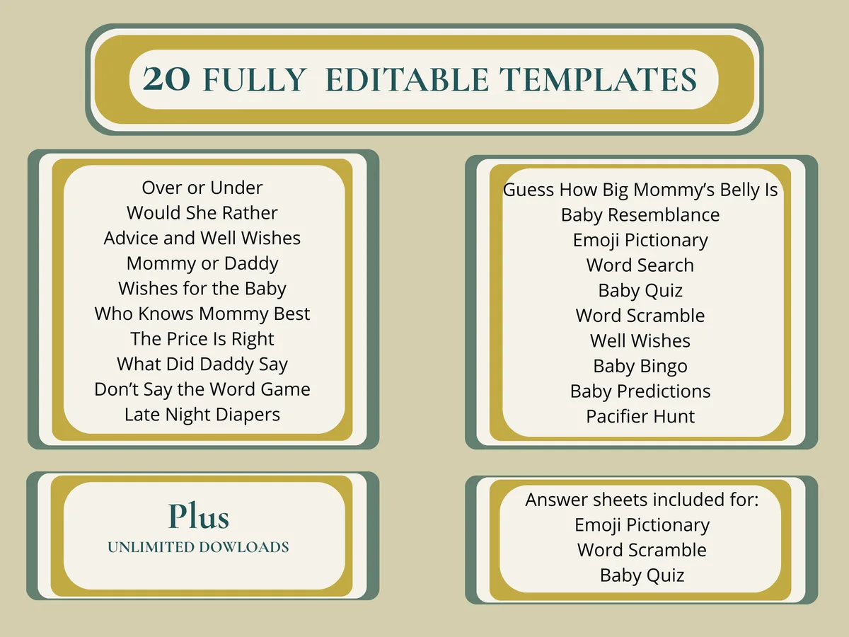 Wildflower Baby Shower Games Bundle — preview 3