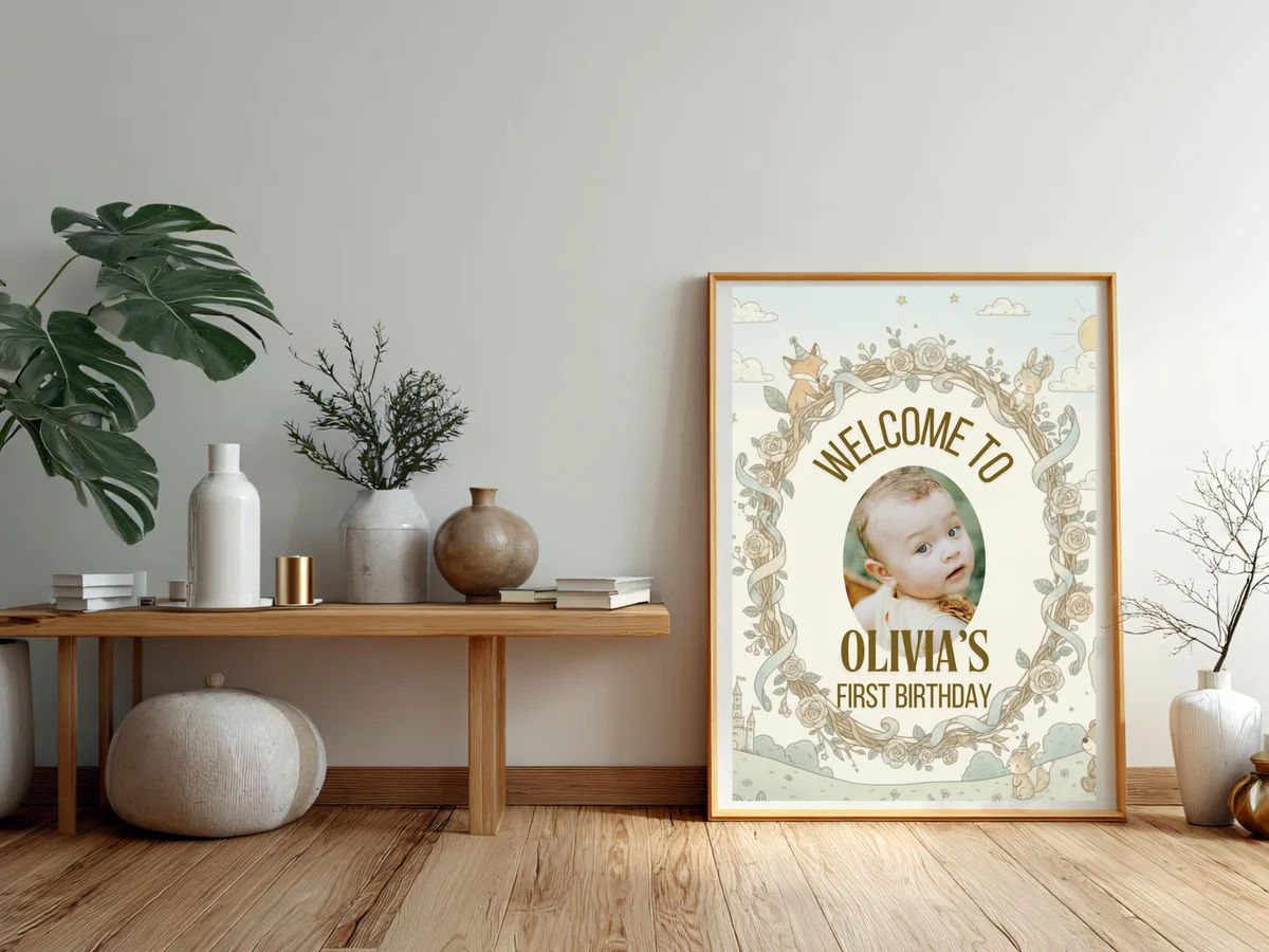 Whimsical First Birthday Welcome Sign — preview 2