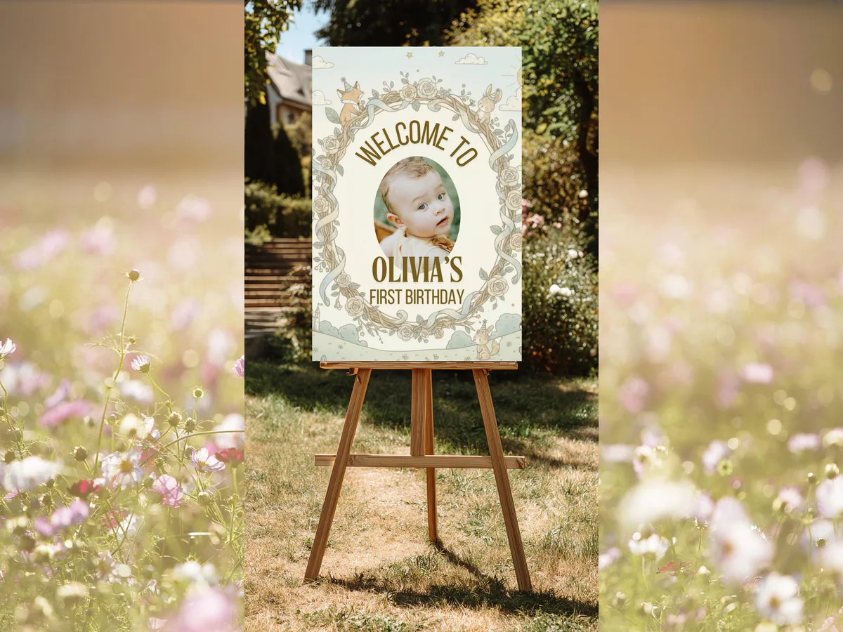 Whimsical First Birthday Welcome Sign — preview 5